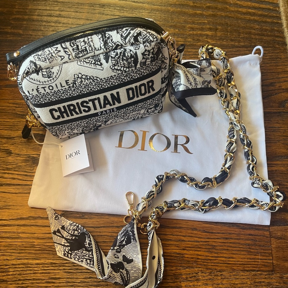 Christian Dior Embroidered Crossbody Bag with two different Straps